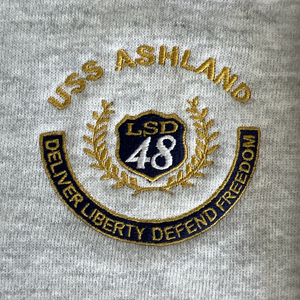 XL half zip USS Ashland sweatshirt